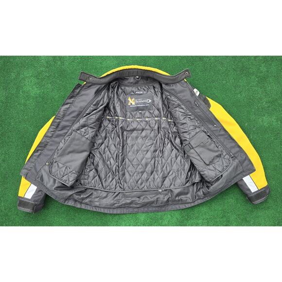 VTG Xelement Motorcycle Jacket Nylon Black Yellow PADDED Racing Men's Size XXL - Picture 9 of 13
